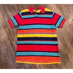 Vintage 90’s Polo by Ralph Lauren Men's Colorful Striped Polo Shirt Sz XXL